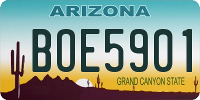 AZ license plate BOE5901