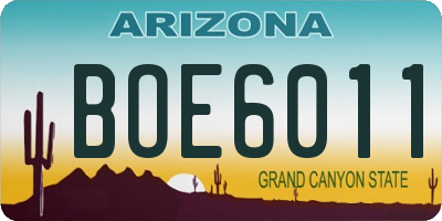 AZ license plate BOE6011