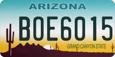 AZ license plate BOE6015