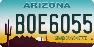 AZ license plate BOE6055