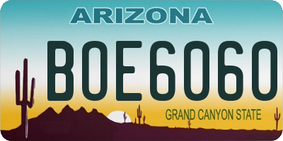 AZ license plate BOE6060