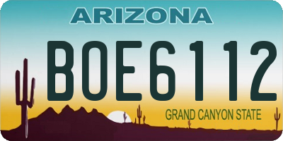 AZ license plate BOE6112