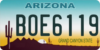 AZ license plate BOE6119