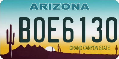 AZ license plate BOE6130