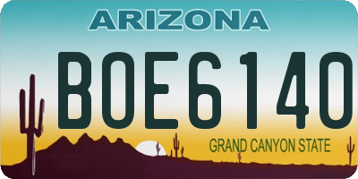 AZ license plate BOE6140