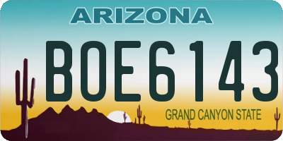 AZ license plate BOE6143