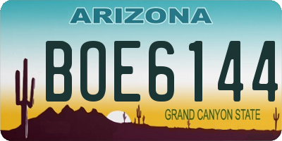AZ license plate BOE6144