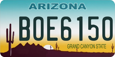 AZ license plate BOE6150