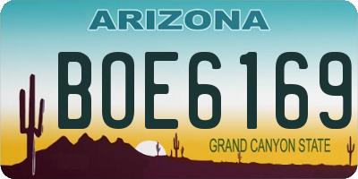 AZ license plate BOE6169