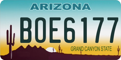 AZ license plate BOE6177