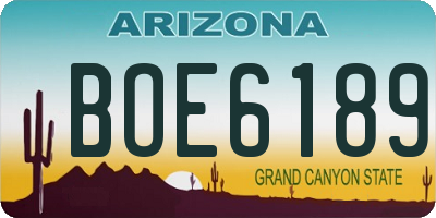AZ license plate BOE6189