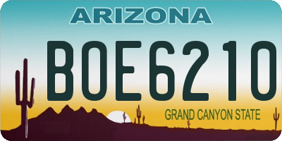 AZ license plate BOE6210