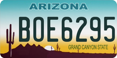 AZ license plate BOE6295