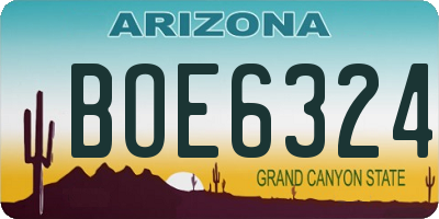 AZ license plate BOE6324
