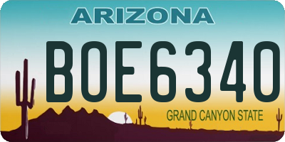 AZ license plate BOE6340