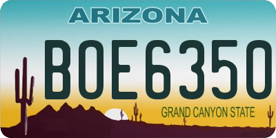 AZ license plate BOE6350