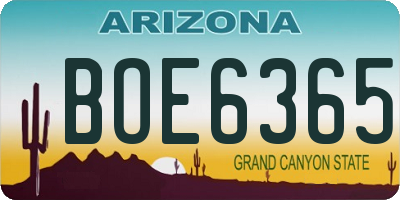 AZ license plate BOE6365
