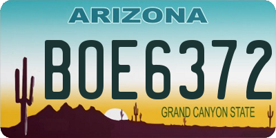 AZ license plate BOE6372
