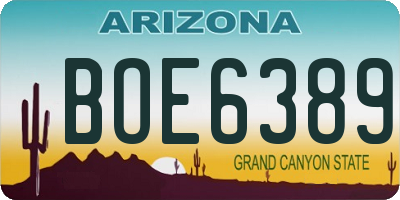 AZ license plate BOE6389