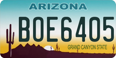 AZ license plate BOE6405