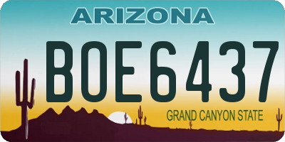 AZ license plate BOE6437