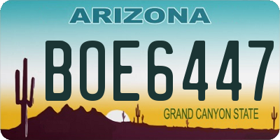 AZ license plate BOE6447
