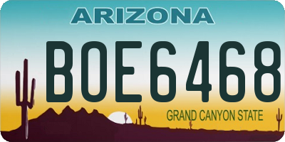 AZ license plate BOE6468