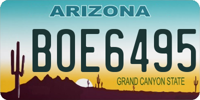 AZ license plate BOE6495