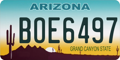 AZ license plate BOE6497