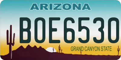 AZ license plate BOE6530