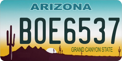 AZ license plate BOE6537