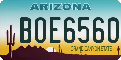 AZ license plate BOE6560