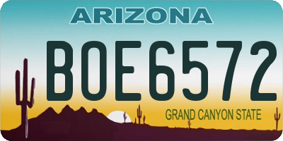 AZ license plate BOE6572