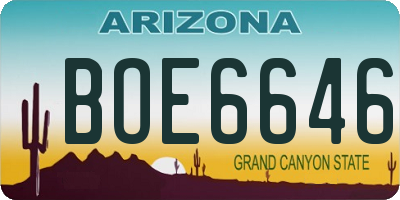 AZ license plate BOE6646