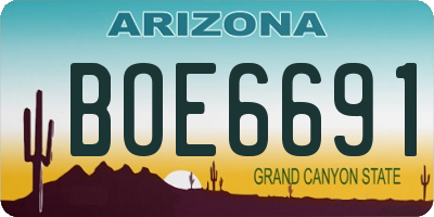 AZ license plate BOE6691