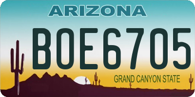 AZ license plate BOE6705