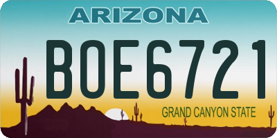 AZ license plate BOE6721