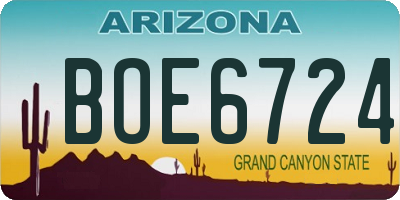 AZ license plate BOE6724