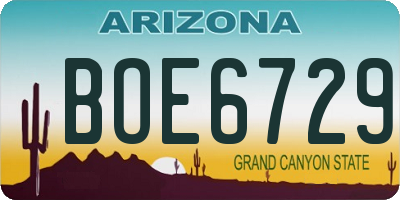 AZ license plate BOE6729