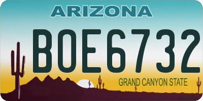 AZ license plate BOE6732