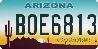 AZ license plate BOE6813