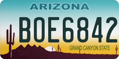 AZ license plate BOE6842
