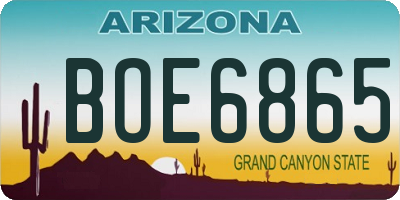 AZ license plate BOE6865
