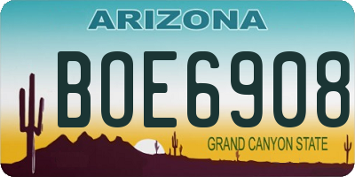AZ license plate BOE6908