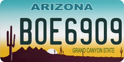AZ license plate BOE6909