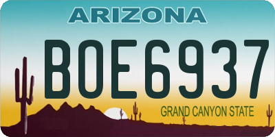AZ license plate BOE6937