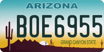AZ license plate BOE6955