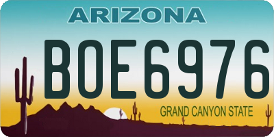 AZ license plate BOE6976