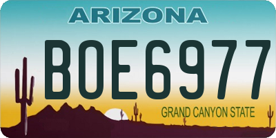 AZ license plate BOE6977