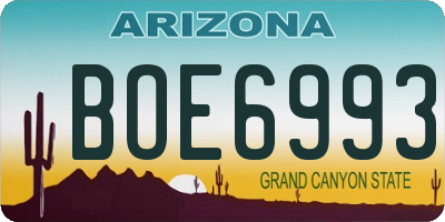 AZ license plate BOE6993